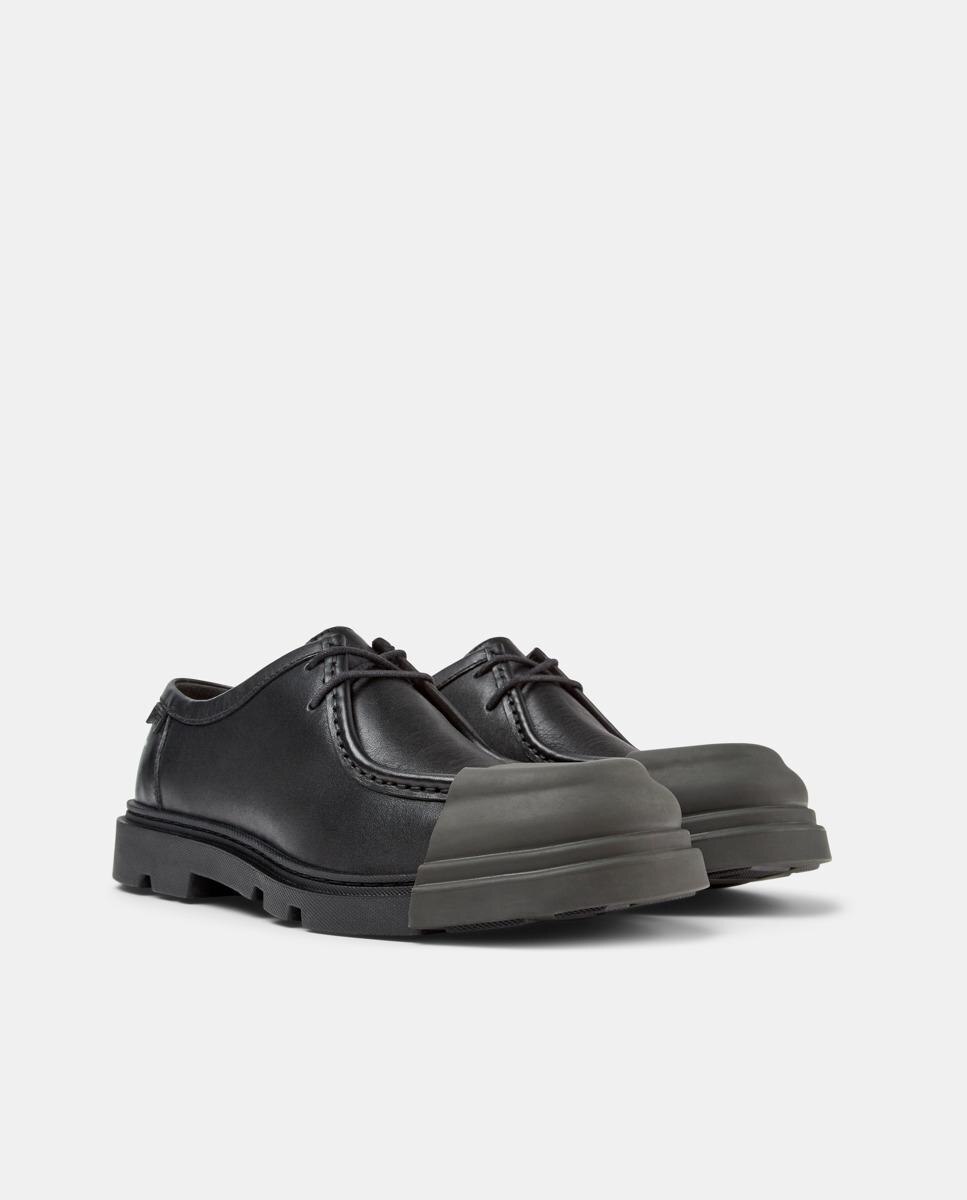 Sapatos de Cordões Junction de Pele Preto-5