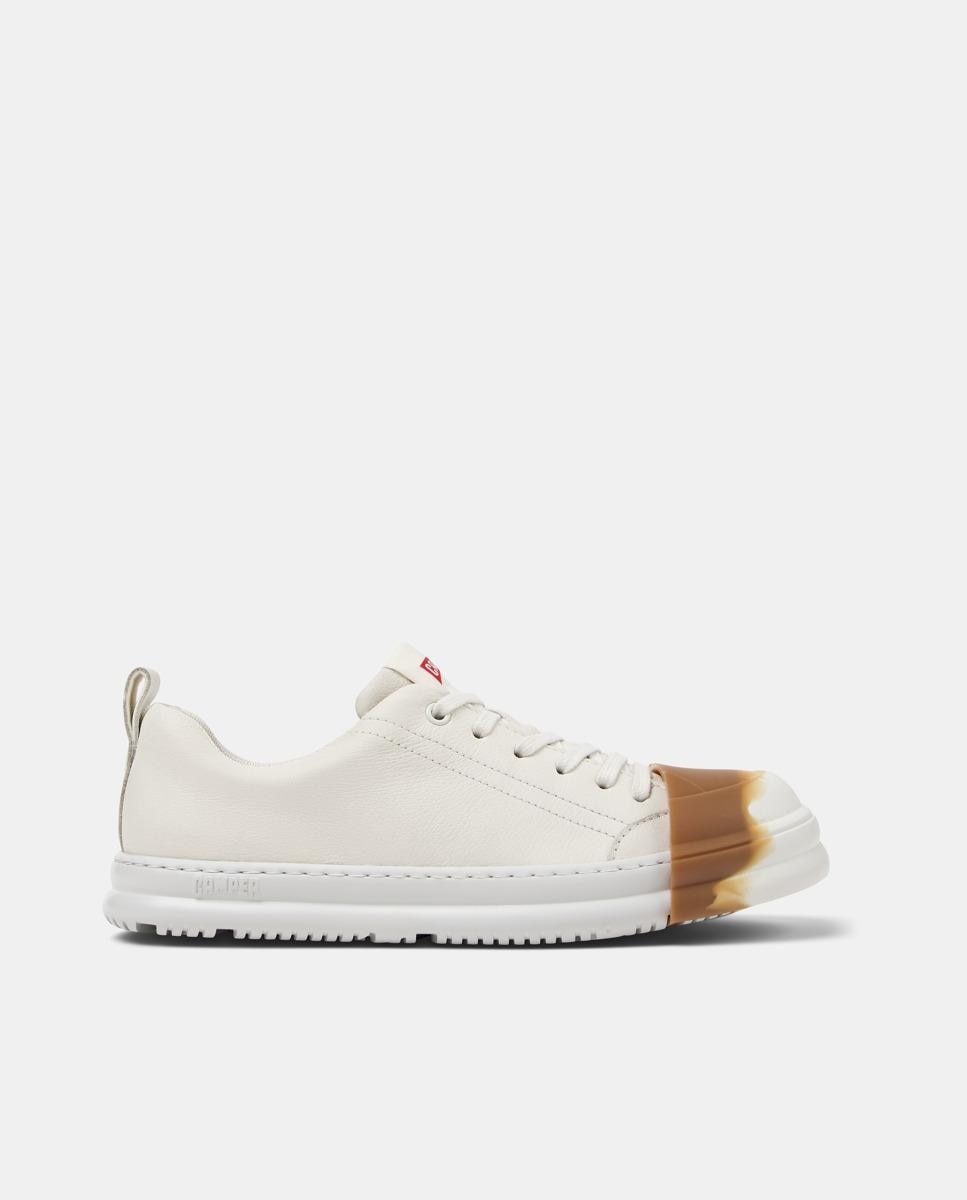 Sapatos de Cordões Junction Runner de Pele Branco-1