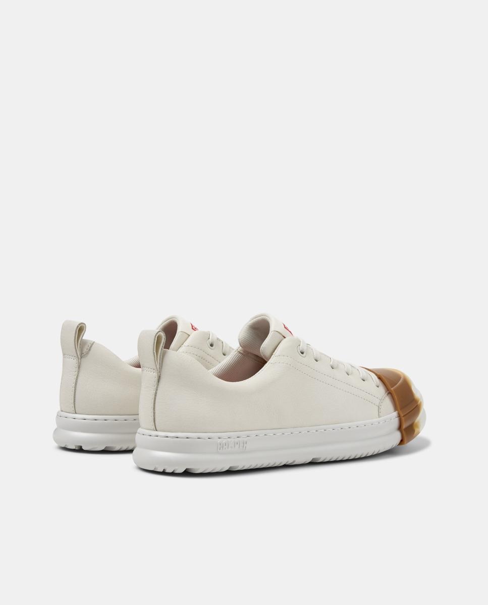 Sapatos de Cordões Junction Runner de Pele Branco-3