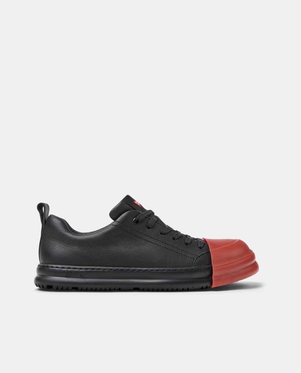 Sapatos de Cordões Junction Runner de Pele Preto / Vermelho-1