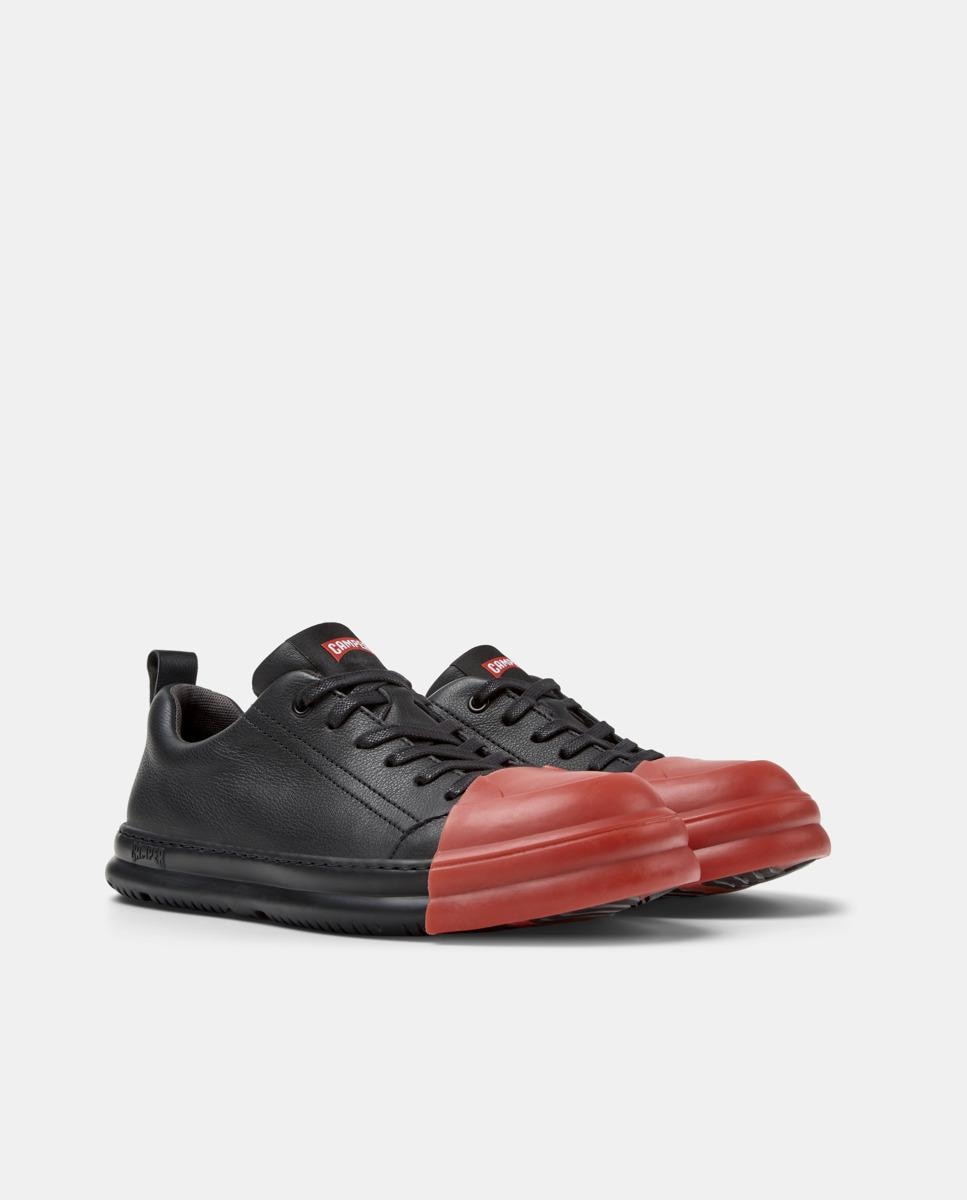 Sapatos de Cordões Junction Runner de Pele Preto / Vermelho-5
