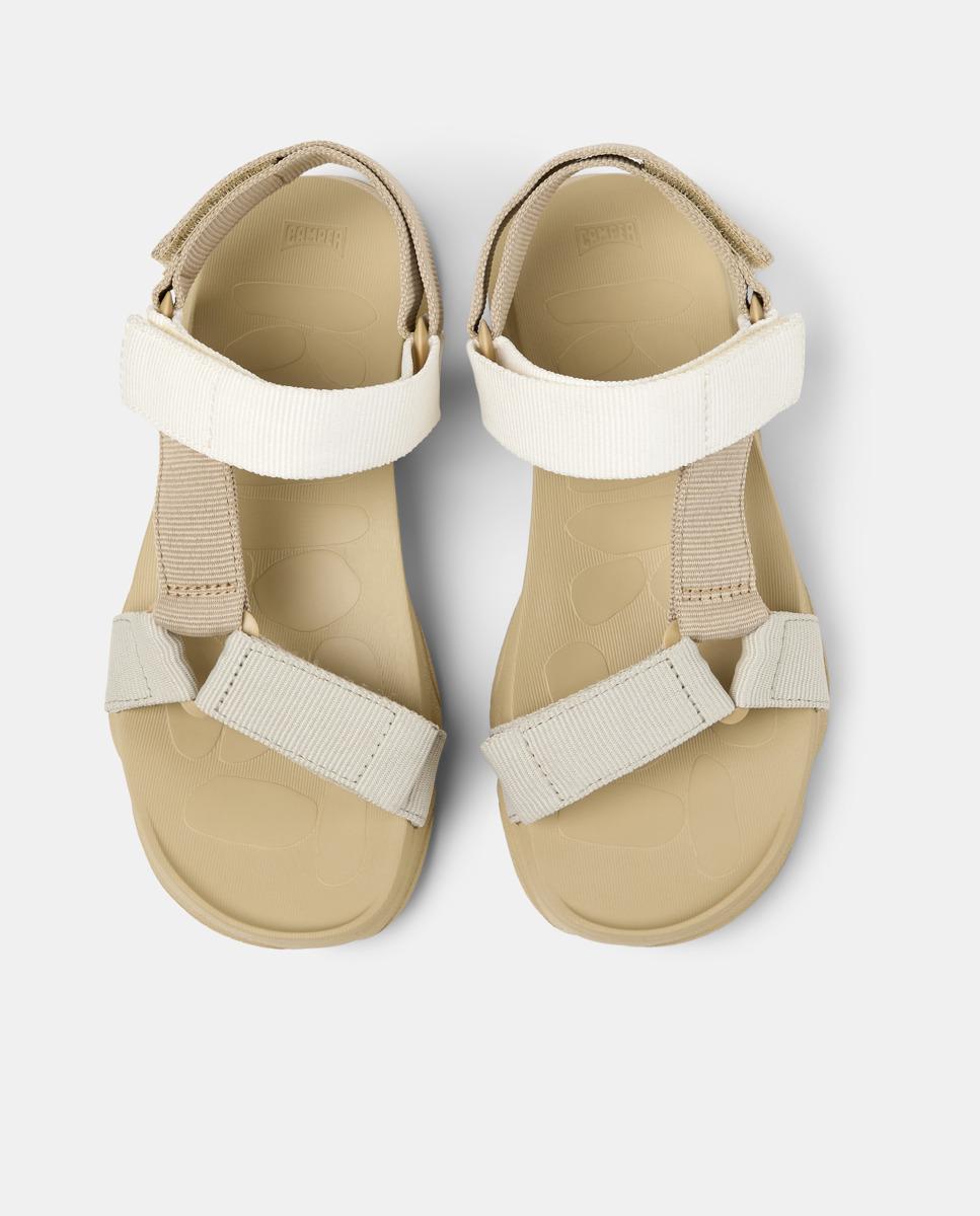 Sandálias Rasas Karst com Velcro Bege-2