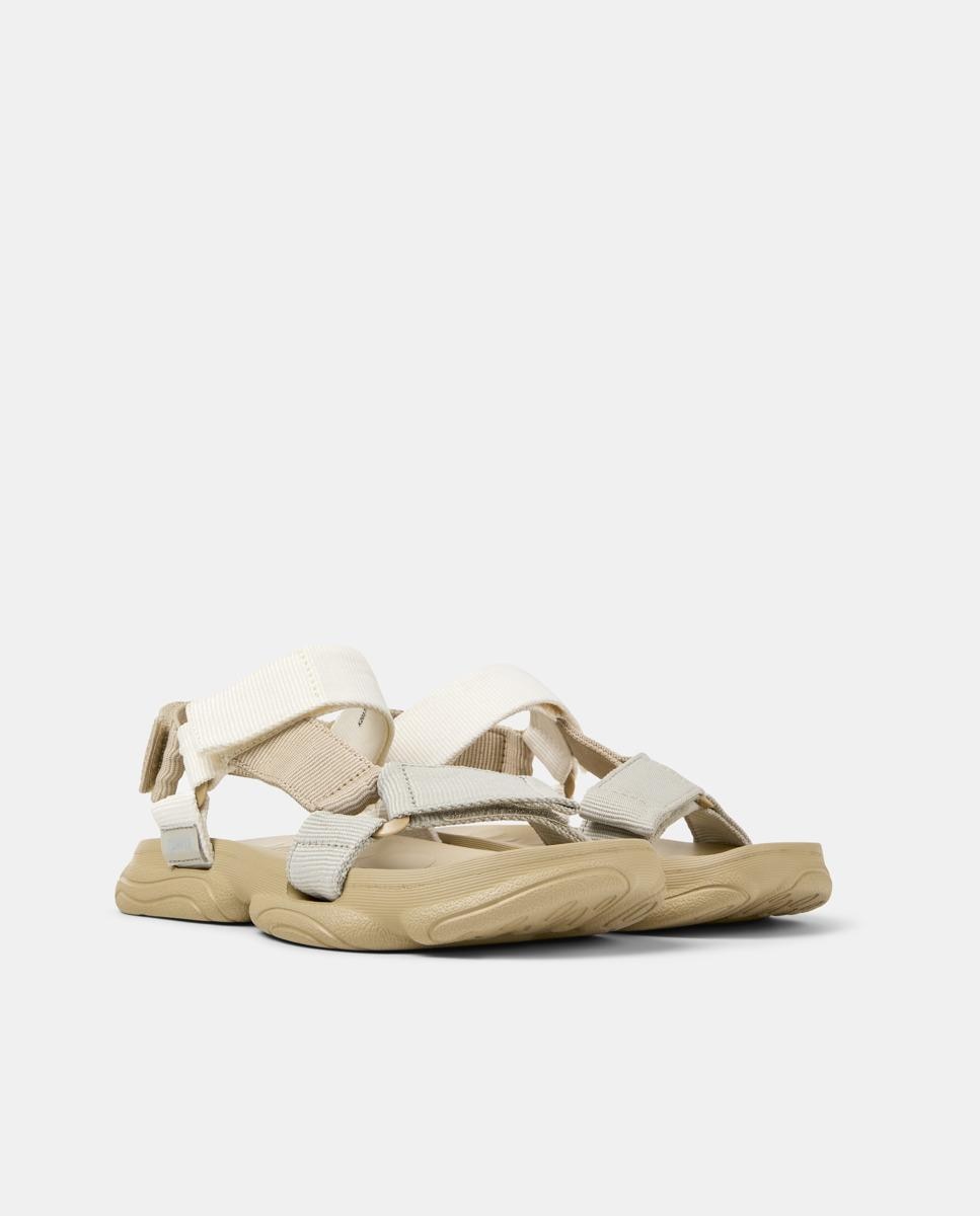 Sandálias Rasas Karst com Velcro Bege-5