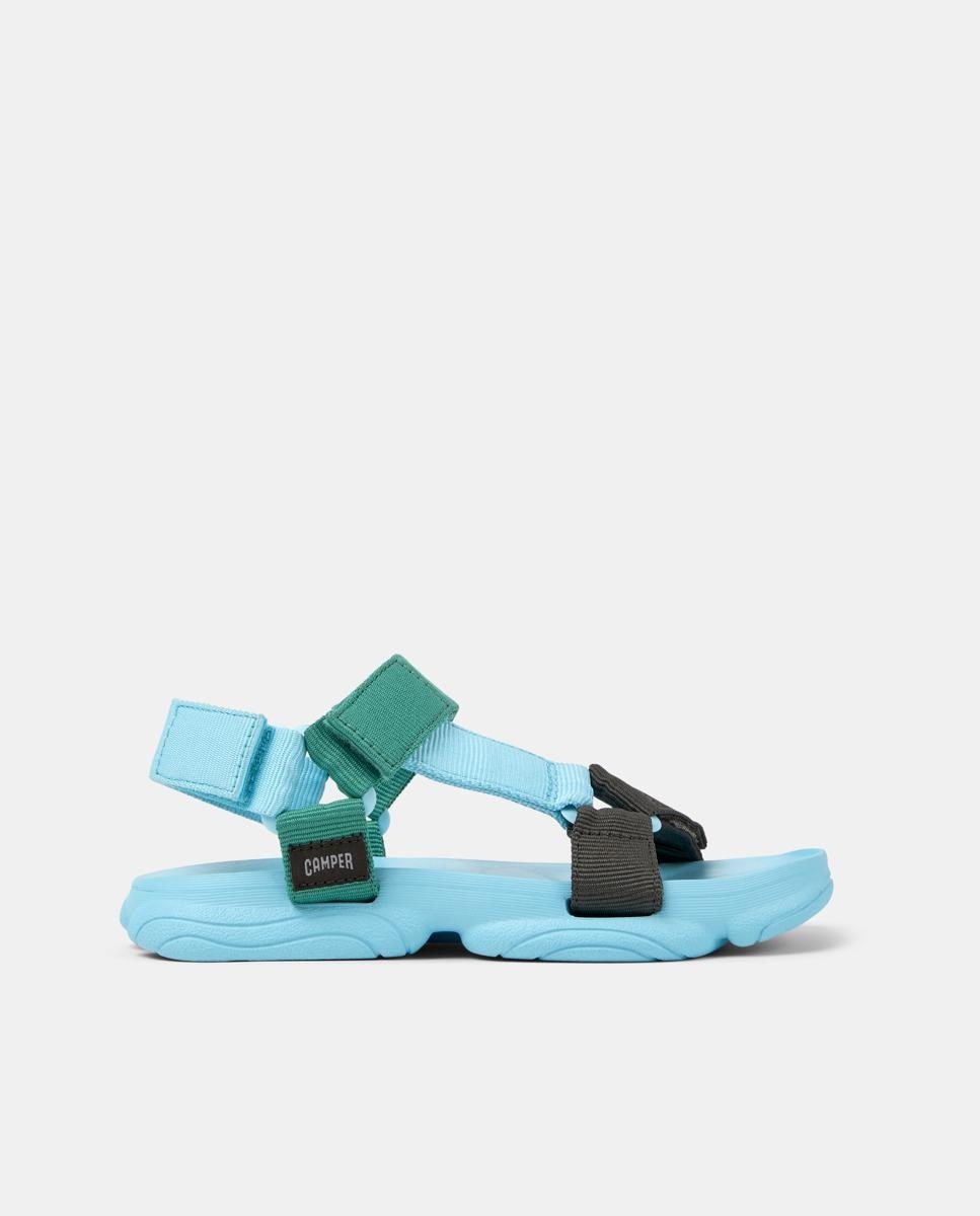 Sandálias Rasas Karst com Velcro Azul / Verde-1