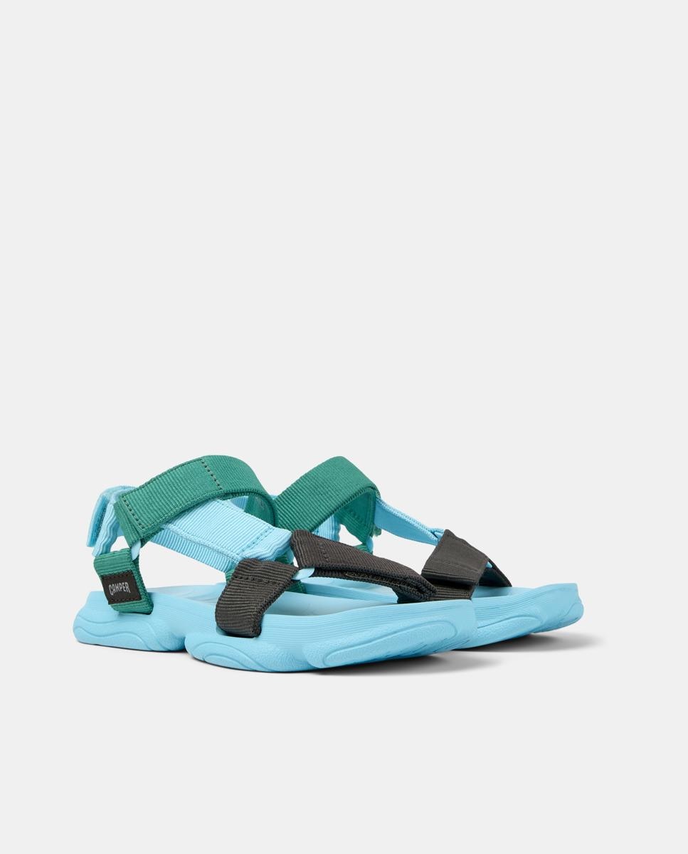 Sandálias Rasas Karst com Velcro Azul / Verde-2