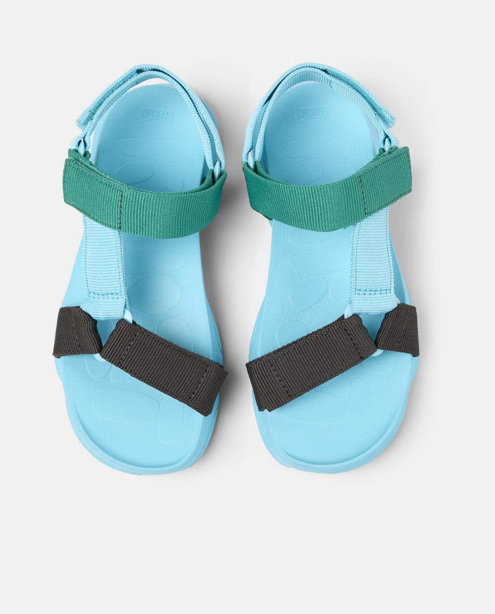 Sandálias Rasas Karst com Velcro Azul / Verde-3