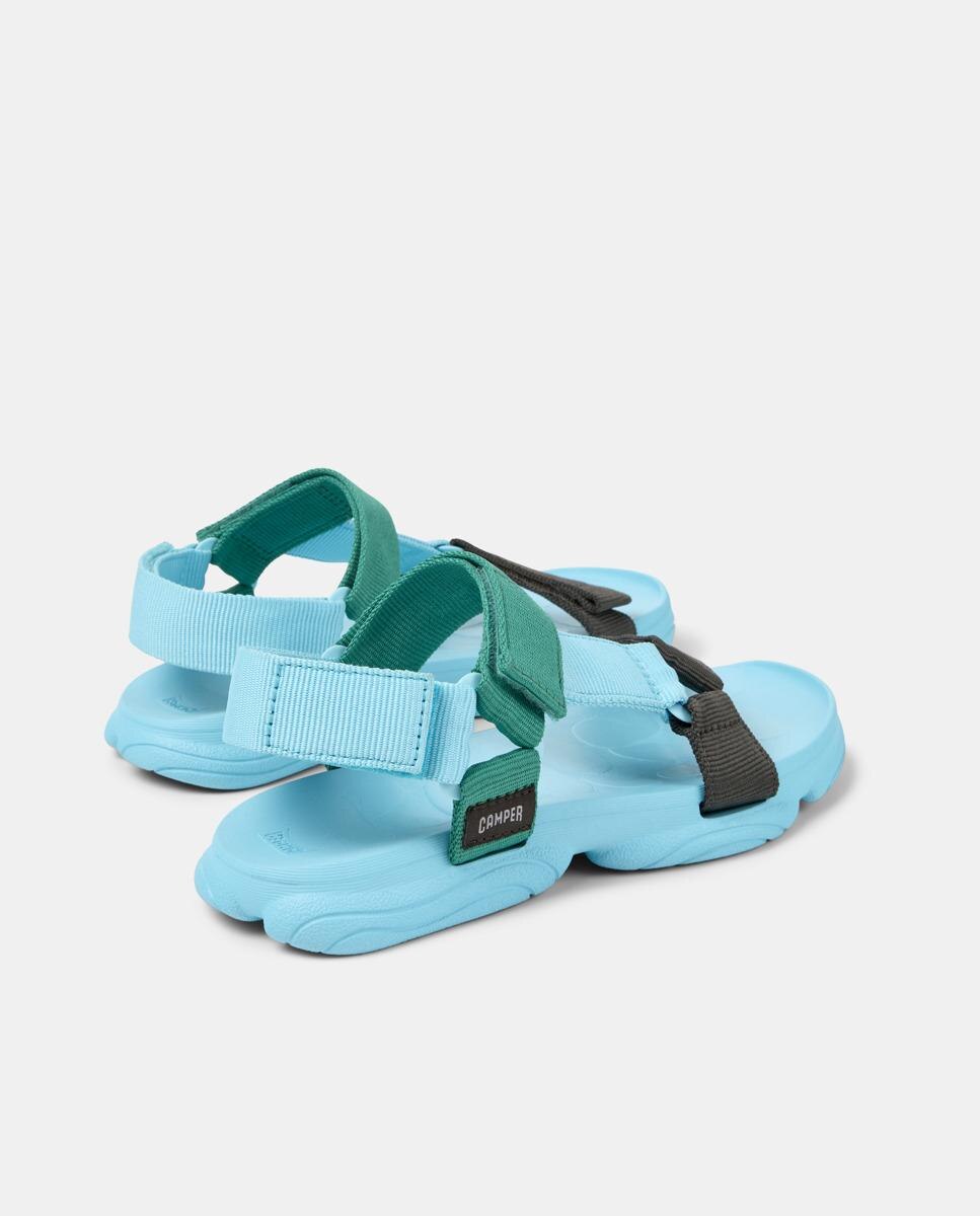 Sandálias Rasas Karst com Velcro Azul / Verde-4