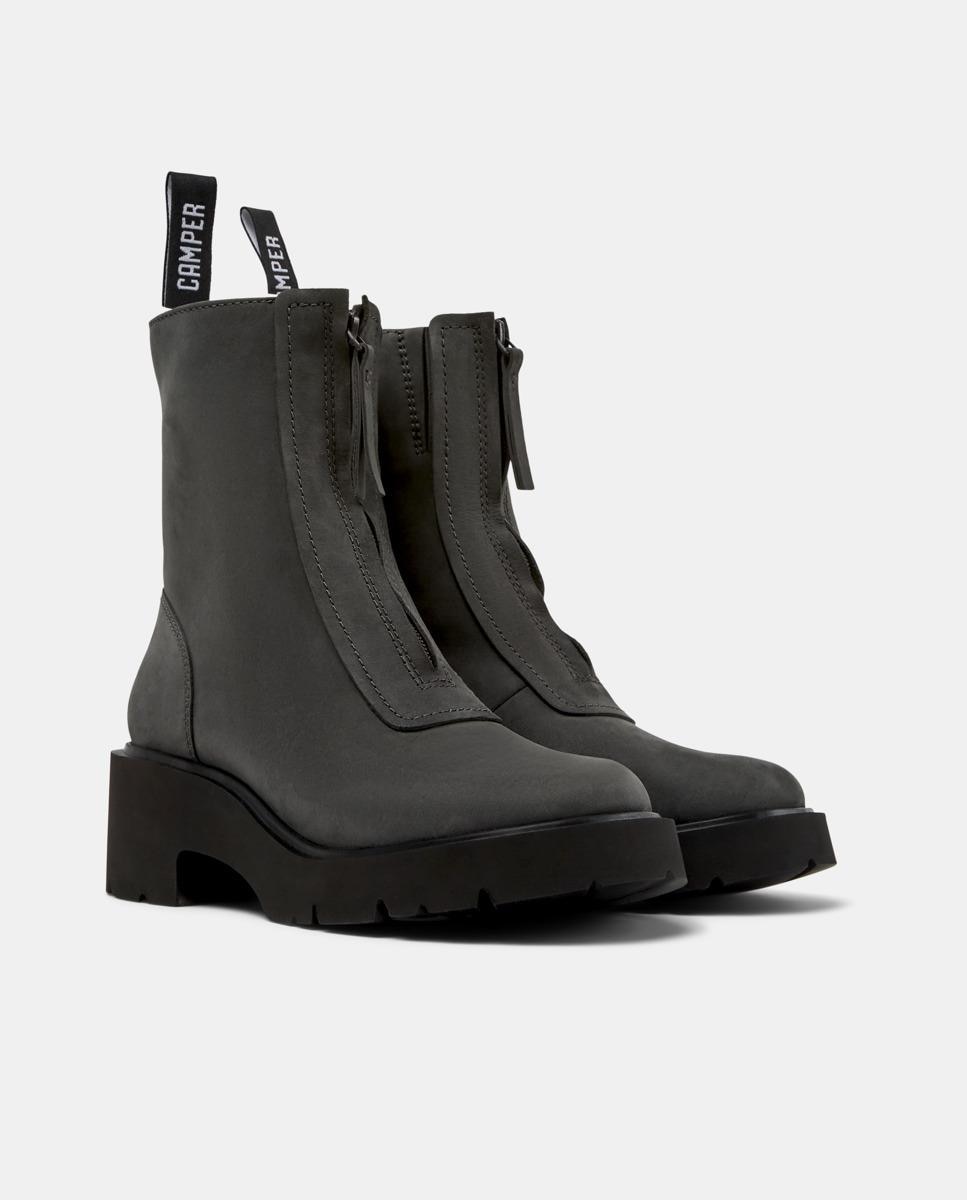 Botas Milah de Pele Cinzento-5