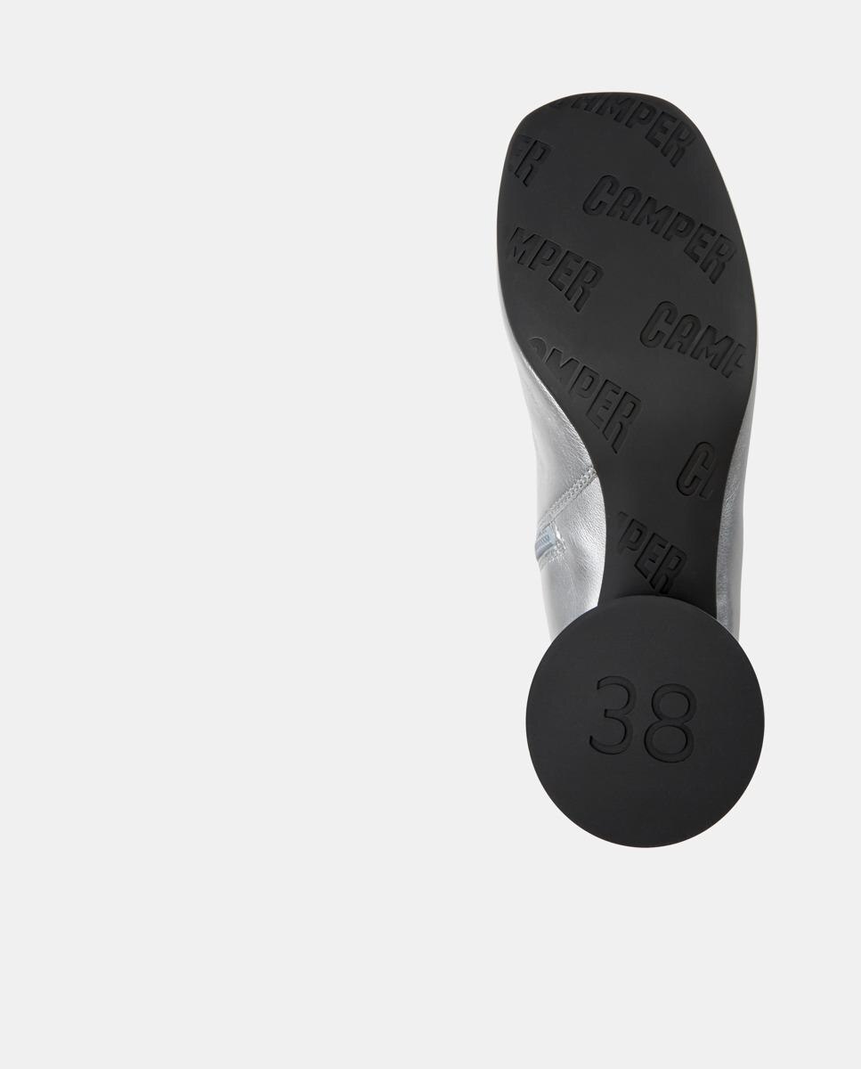 Botins Niki Lisos de Pele Prata-4