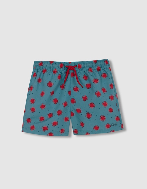 Imagem 0 de Fato de Banho Infantil com Estampado de Sol e Cordão de Ajuste