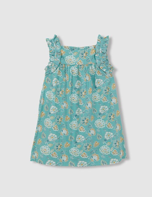 Imagem 0 de Vestido Infantil com Estampado Floral com Folhos