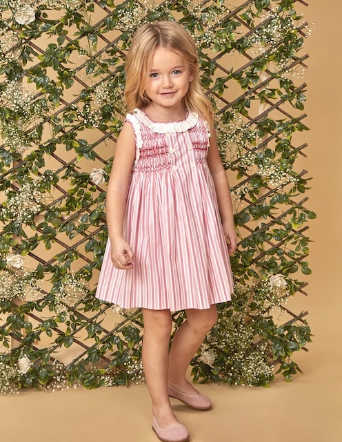 Imagem 0 de Vestido Listrado com Ninho de Abelha