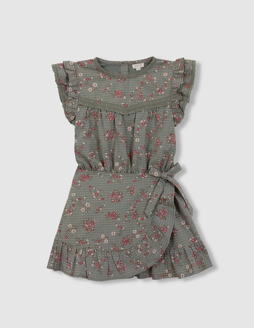 Imagem 0 de Vestido de Flores com Folhos