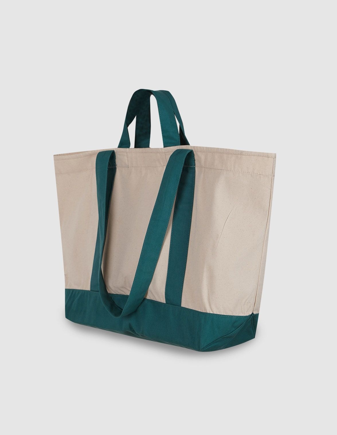 Mala Infantil Canvas em Cru com Detalhes em Verde Gocco Cinzento-2