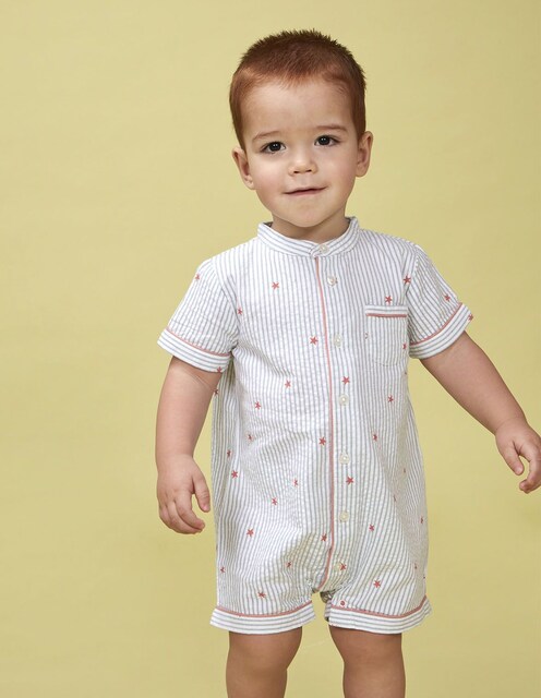 Imagem 0 de Pijama Macacão com Riscas e Estrelinhas