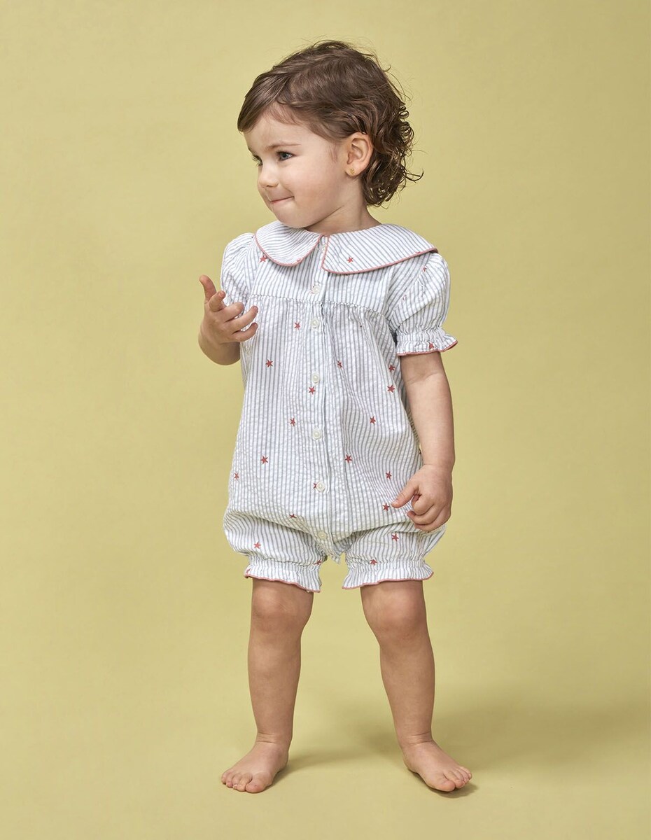 Pijama em tecido frizado com Estrelinhas Multicolor-2
