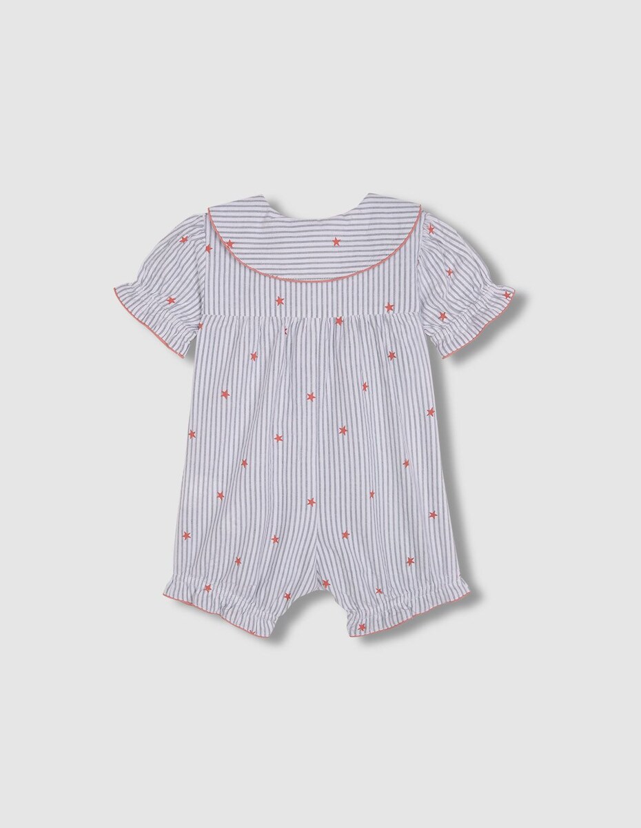 Pijama em tecido frizado com Estrelinhas Multicolor-4
