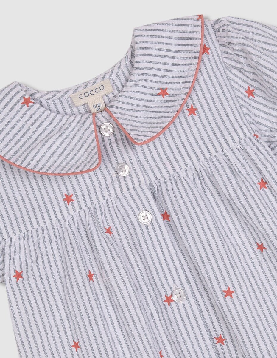 Pijama em tecido frizado com Estrelinhas Multicolor-5