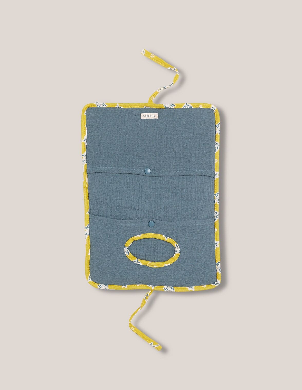 Bolsa de Bebé Porta Toalhitas Estampada em Amarelo Gocco Natural-2