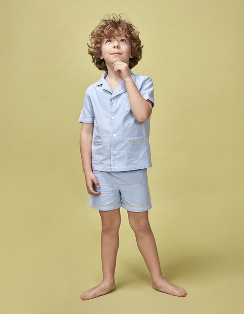 Imagem 0 de Pijama Curto Oxford com Bolsos