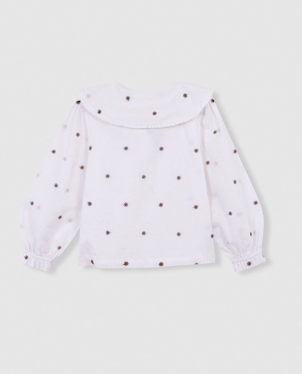 Blusa Infantil Flores Branco-2