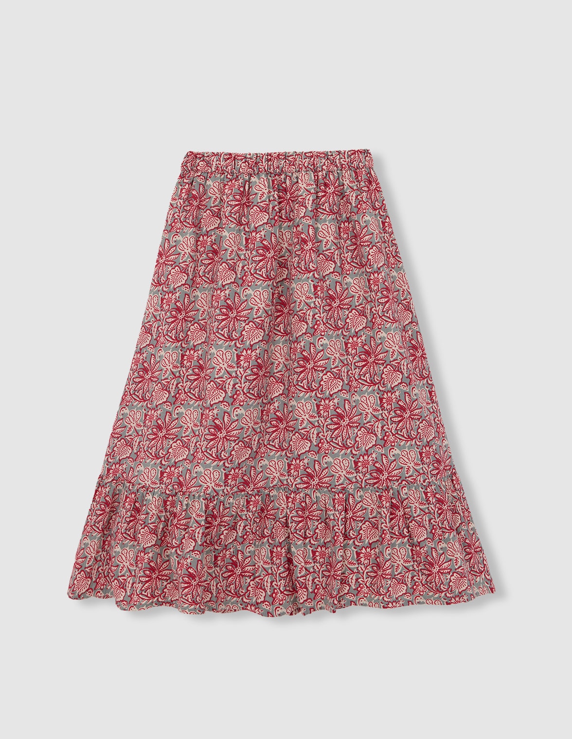 Imagem 0 de Saia Infantil Comprida Flores em Verde-escuro