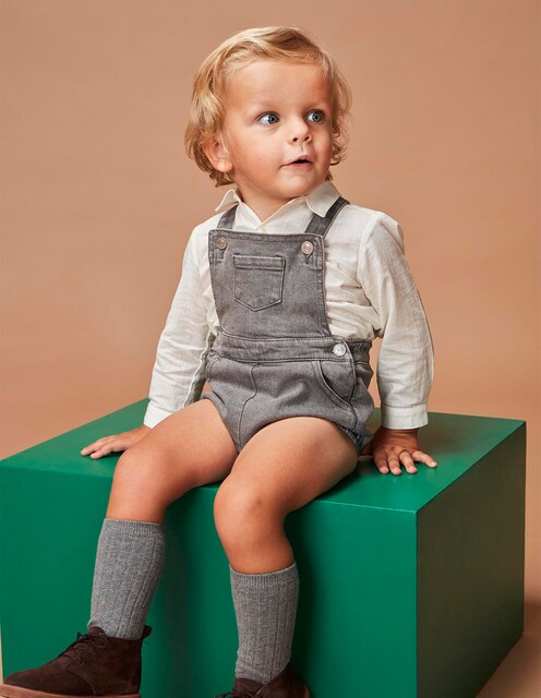 Imagem 0 de Jardineiras Curtas para Bebé Jeans