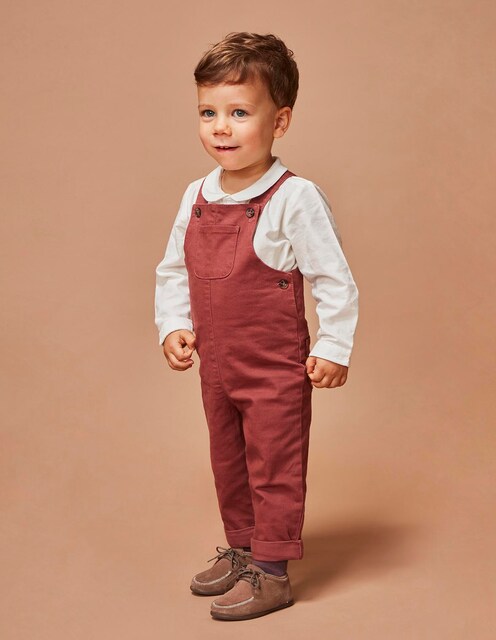 Imagem 0 de Macacão Comprido para Bebé em Vermelho com Dobra na Bainha