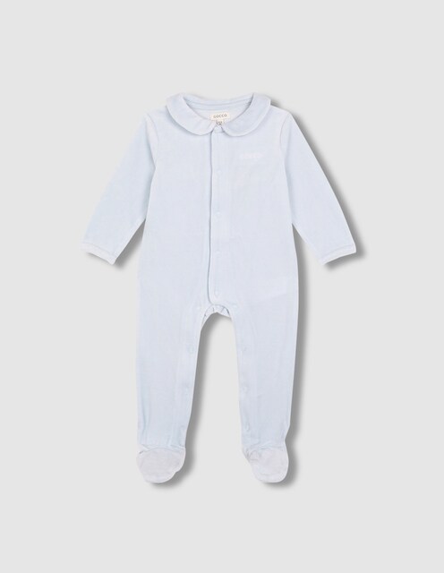 Imagem 0 de Pijama para Bebé de Velour em Azul-claro