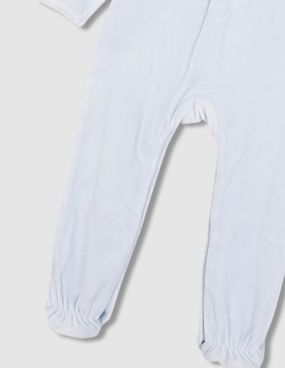Pijama de Bebé de Velour Azul-4