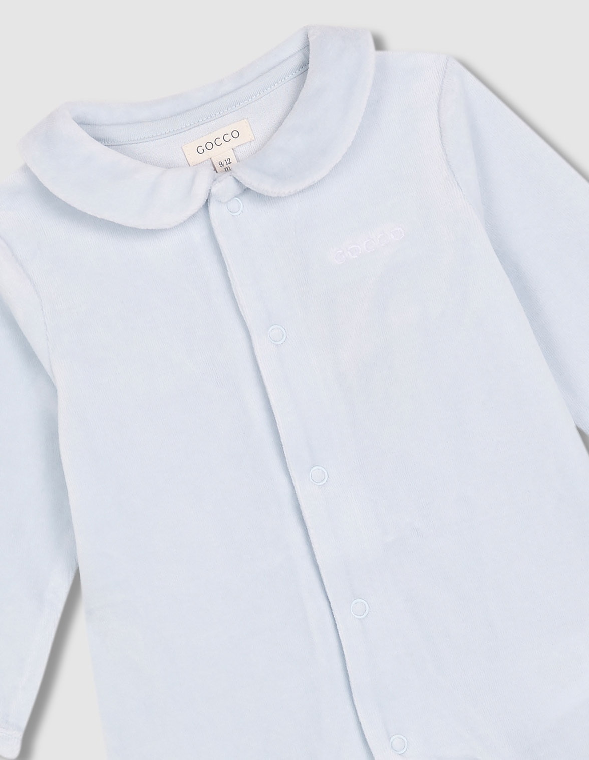 Pijama de Bebé de Velour Azul-3