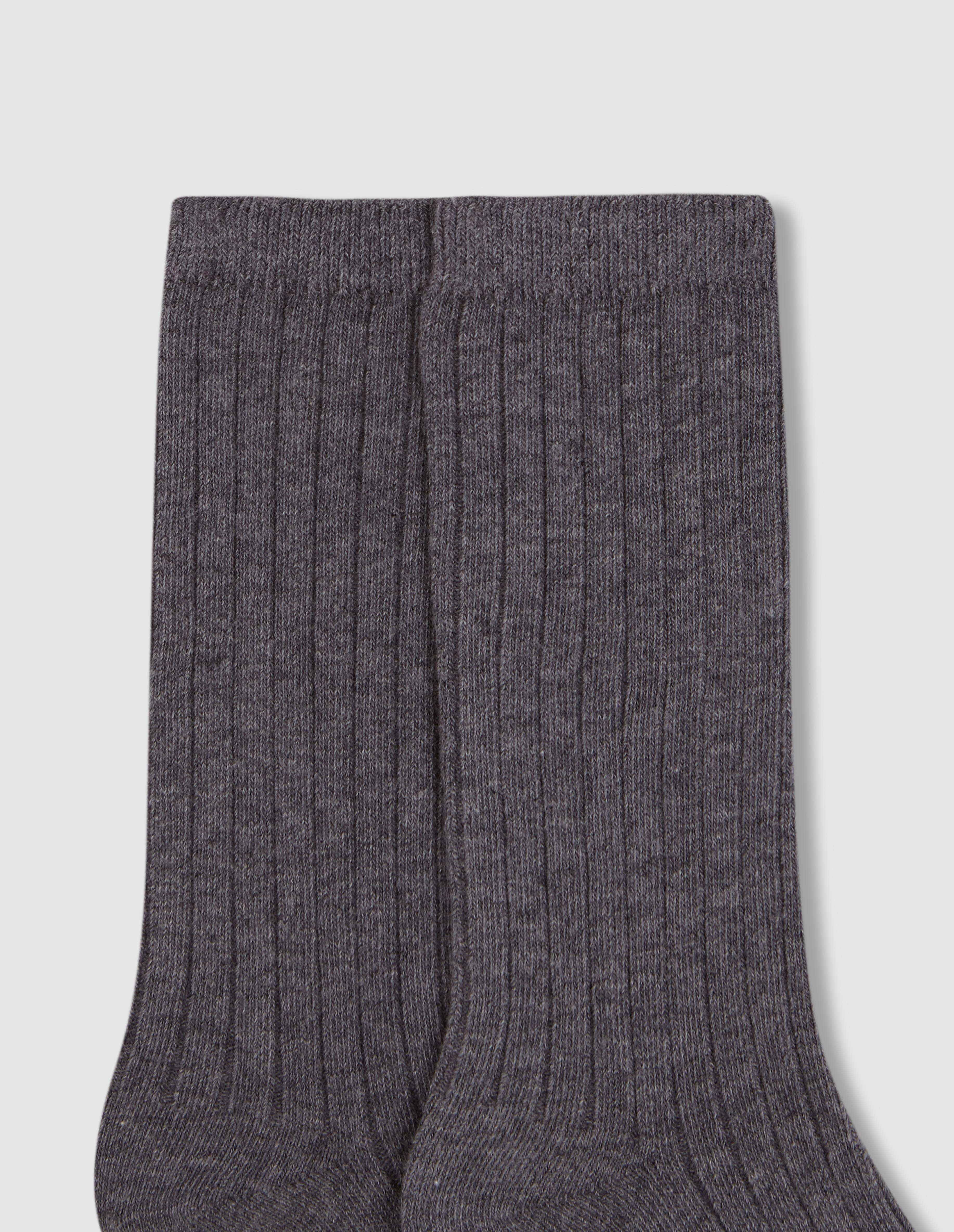 Meias Compridas de Canelado Infantil Cinzento-2