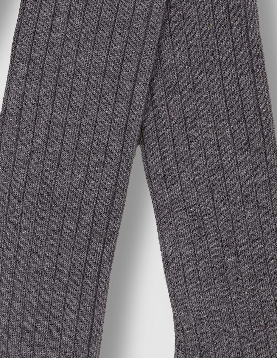 Collants Básicos de Canelado Cinzento-2