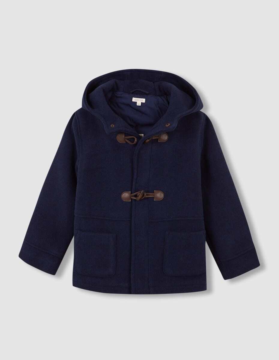 Sobretudo de Pano Infantil com Capuz Azul-marinho-2