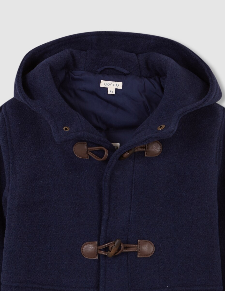 Sobretudo de Pano Infantil com Capuz Azul-marinho-4