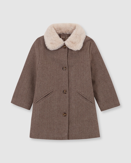 Imagem 0 de Sobretudo em Pano Infantil com Gola de Pelo