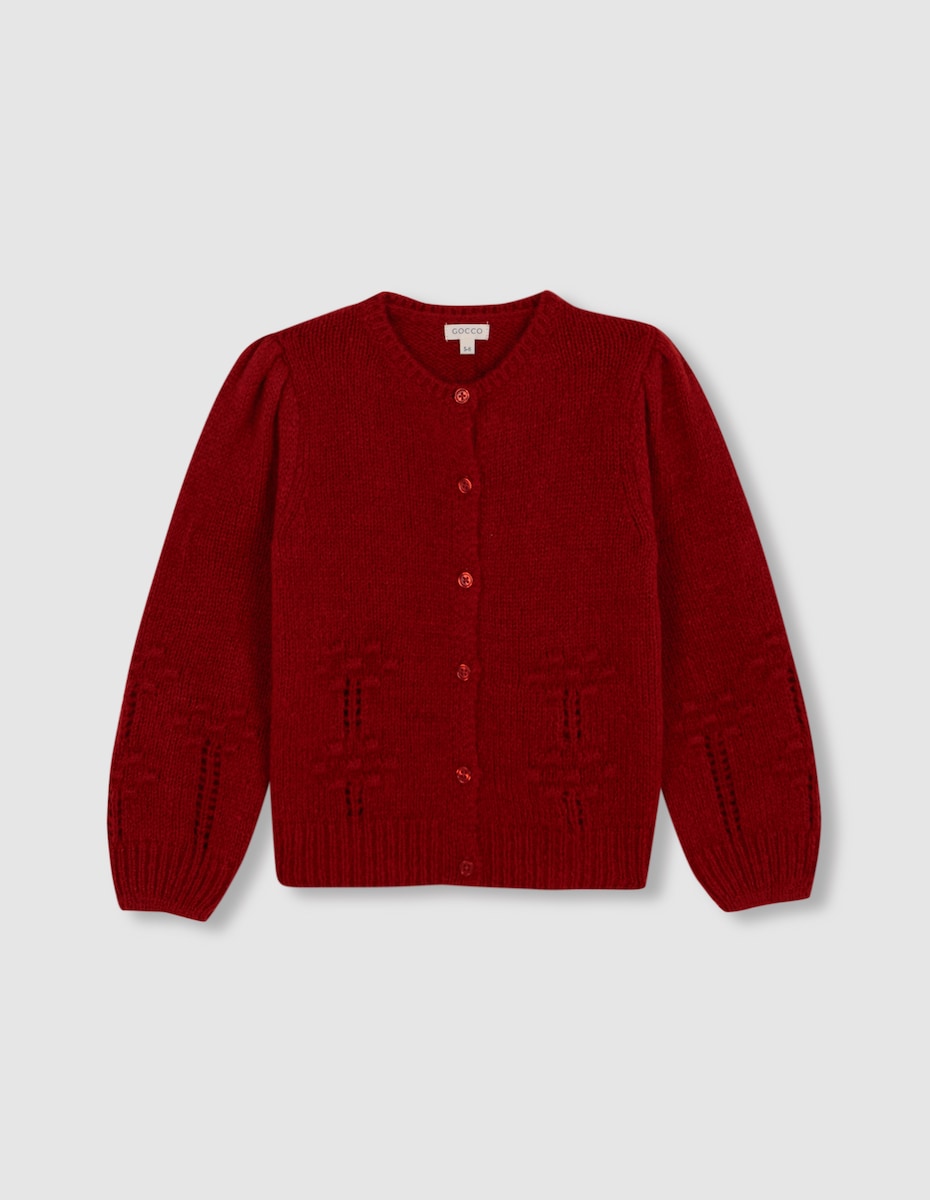 Casaco de Mangas Abalonadas com Bordado Vermelho-1