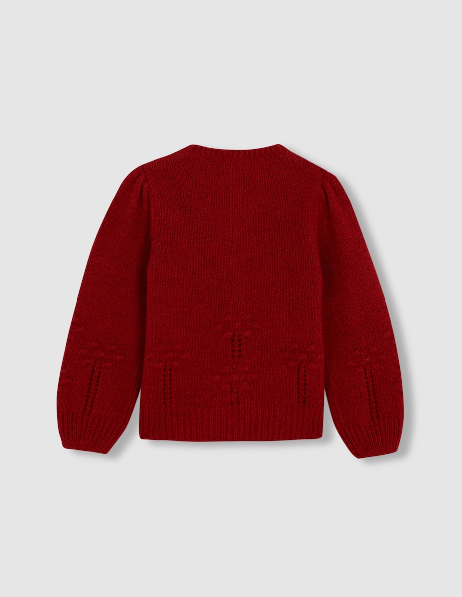 Casaco de Mangas Abalonadas com Bordado Vermelho-2