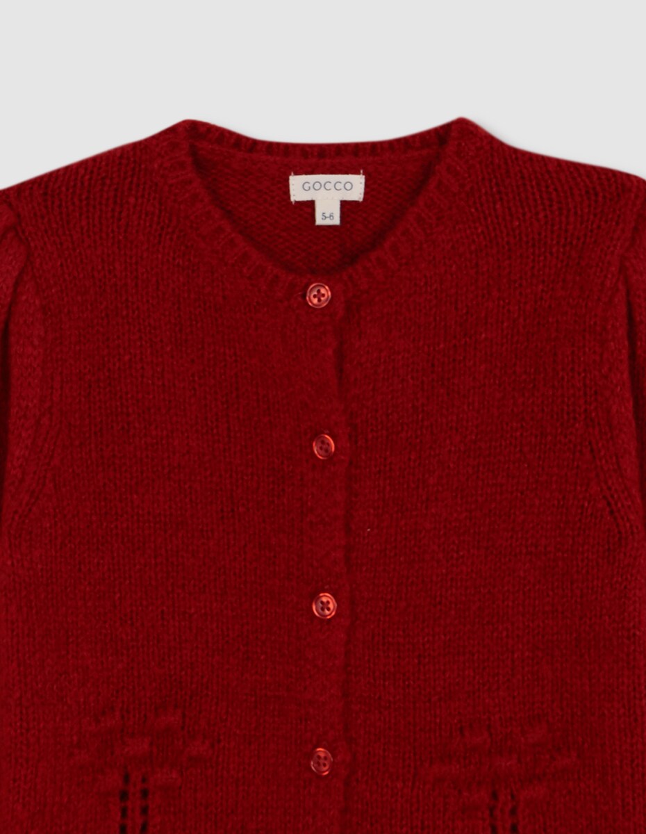 Casaco de Mangas Abalonadas com Bordado Vermelho-3