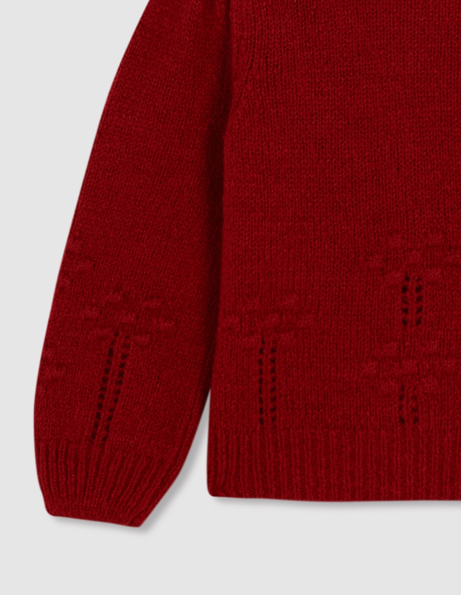 Casaco de Mangas Abalonadas com Bordado Vermelho-4