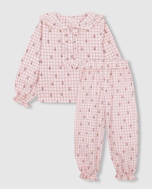 Imagem 0 de Pijama Infantil Estampado Aos Quadrados e Flores