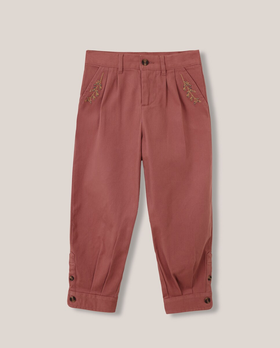 Calças Infantil Estilo Bombazine Rosa-1