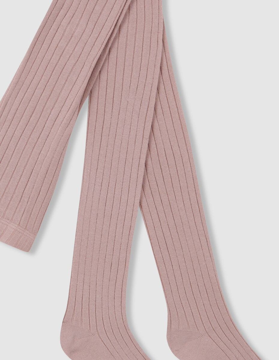 Collants Básicos de Canelado Lilás-2