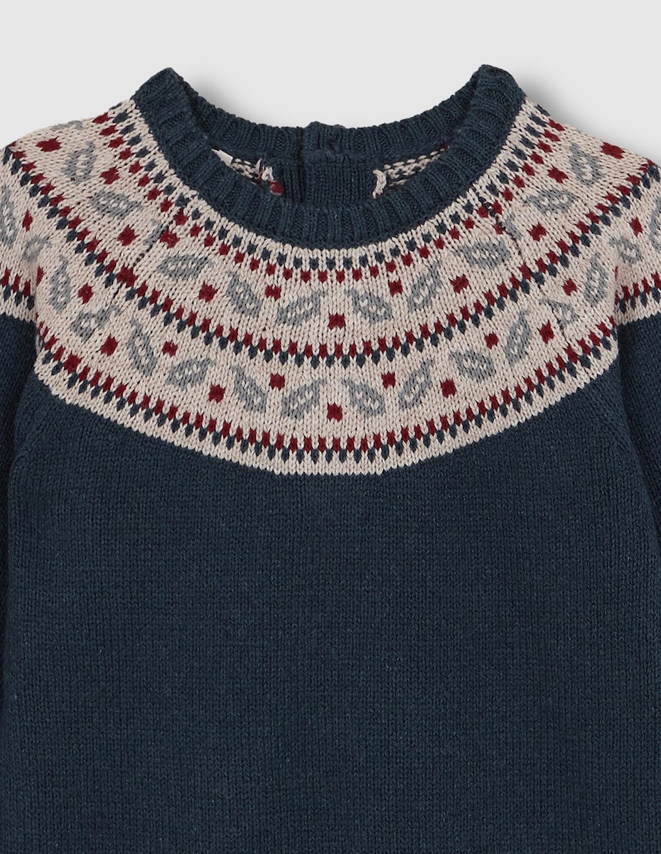 Vestido Infantil de Greca Verde-escuro-3