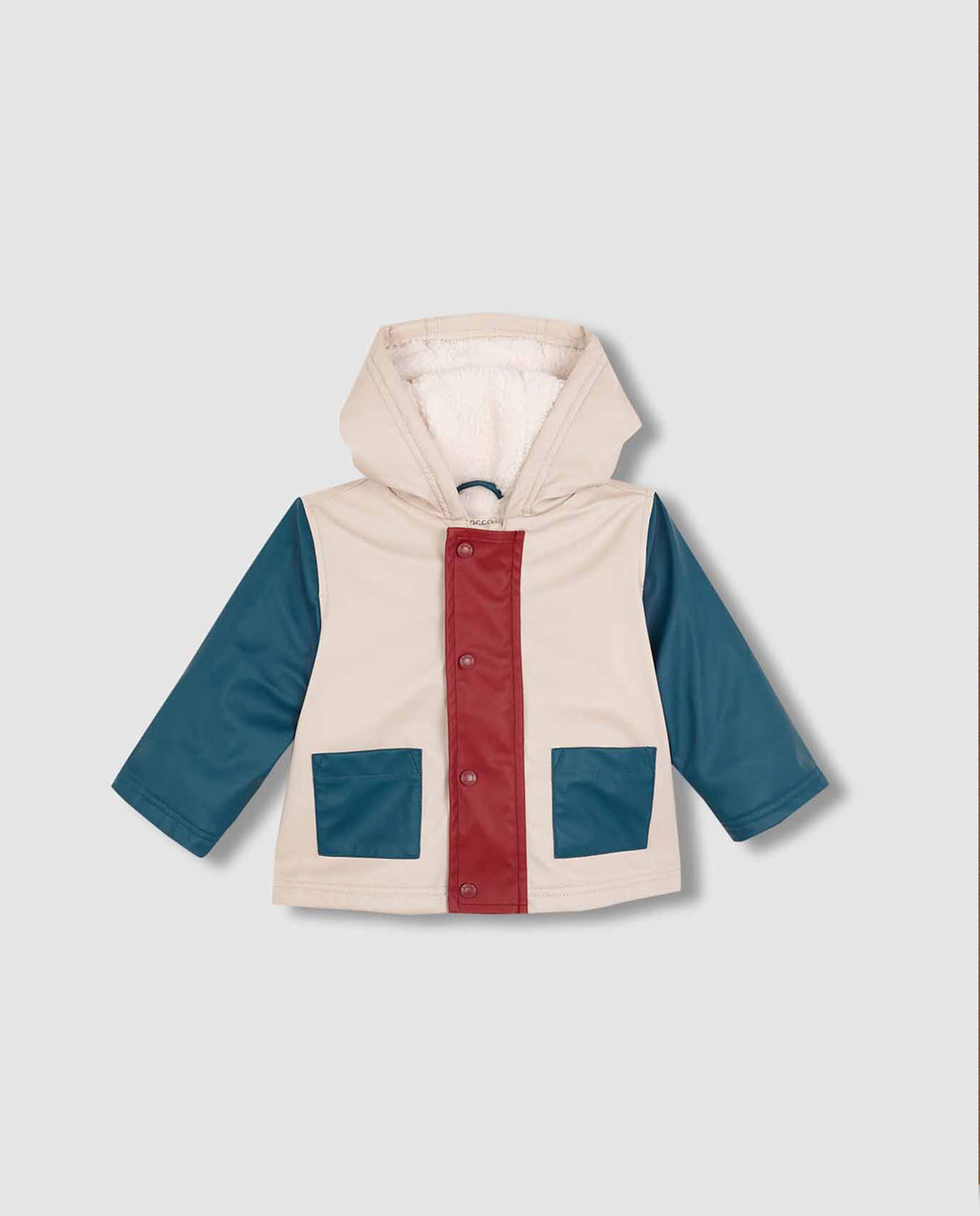 Impermeável para Bebé Tricolor com Bolsos Pedra-2