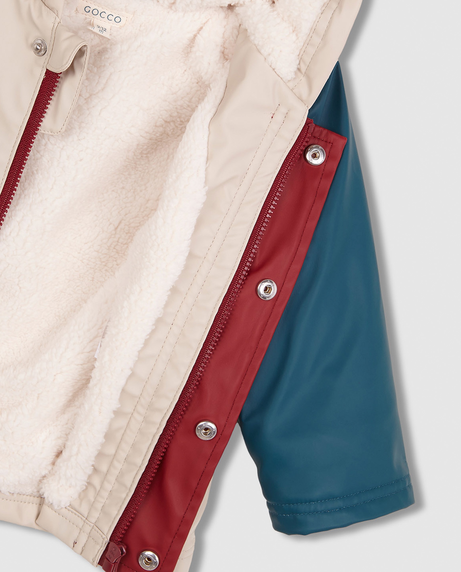 Impermeável para Bebé Tricolor com Bolsos Pedra-4