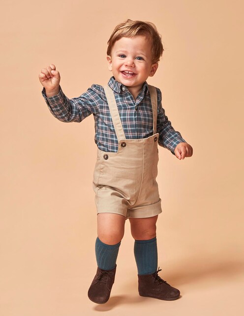 Imagem 0 de Camisa Body para Bebé Aos Quadrados