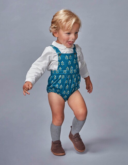 Imagem 0 de Macacão Curto para Bebé Estampado de Sarja