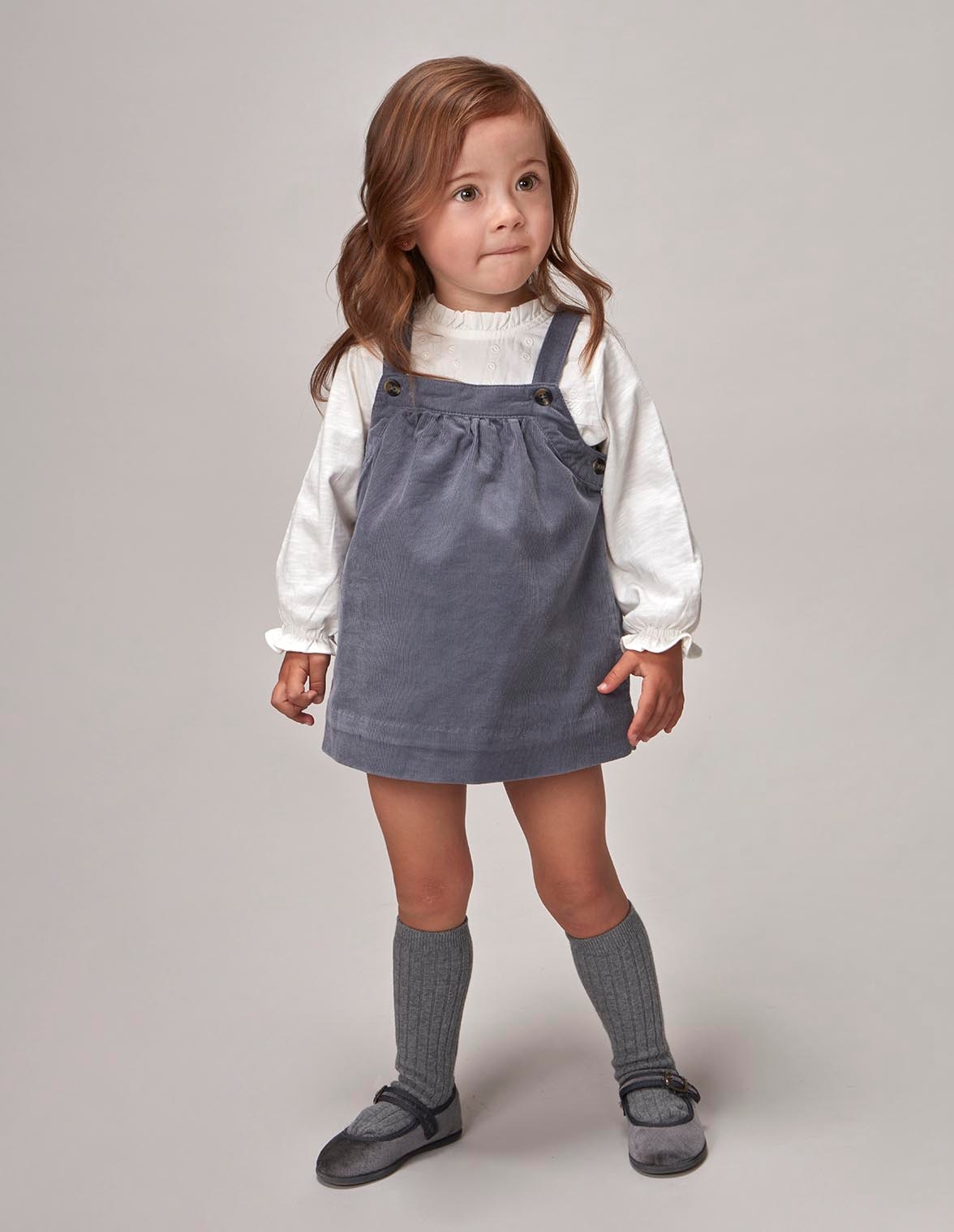 Imagem 0 de Vestido Curto para Bebé de Bombazina Lisa com Cueca