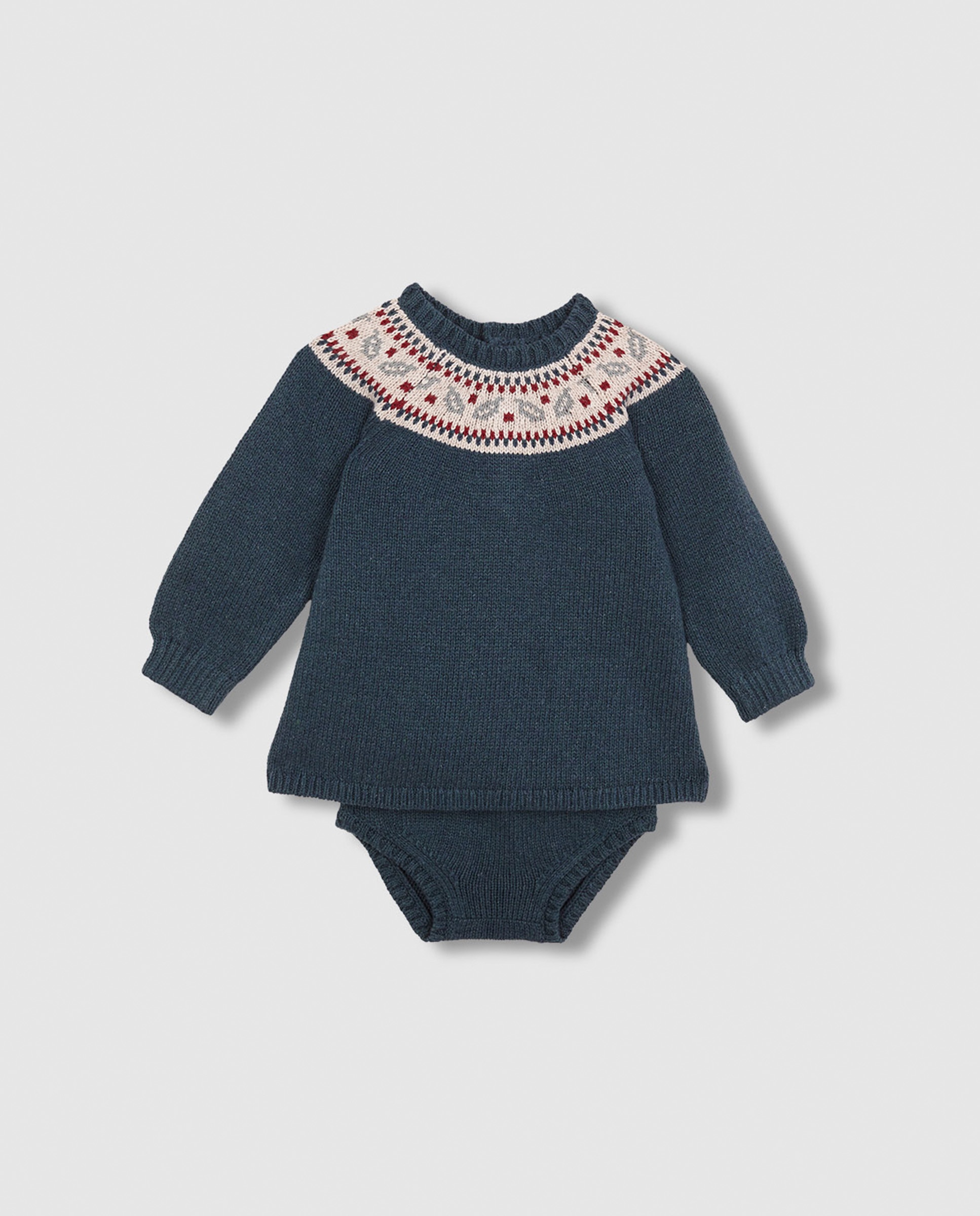 Imagem 0 de Vestido para Bebé de Malha com Greca de Natal